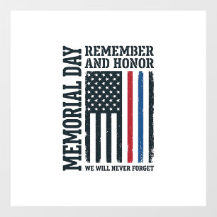 Memorial Day Remember And Honor Tribute Vector Des Floor Decals
