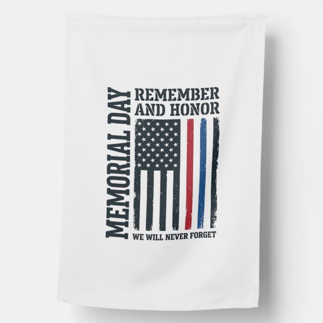 Memorial Day Remember And Honor Tribute Vector Des House Flag (Front)