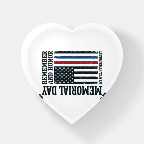 Memorial Day Remember And Honor Tribute Vector Des Paperweight
