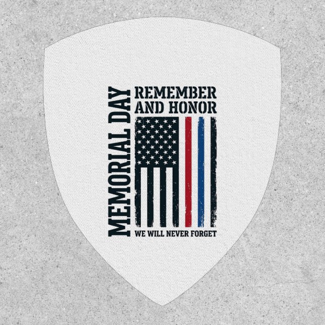 Memorial Day Remember And Honor Tribute Vector Des Patch (Front)
