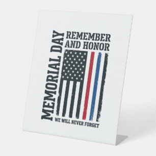 Memorial Day Remember And Honor Tribute Vector Des Pedestal Sign