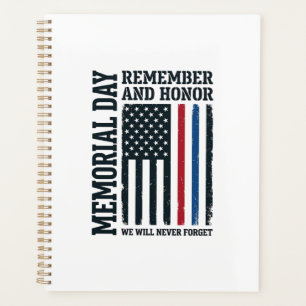 Memorial Day Remember And Honor Tribute Vector Des Planner