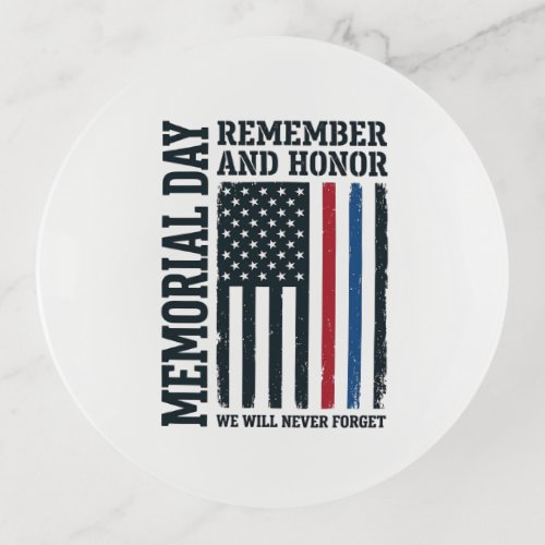 Memorial Day Remember And Honor Tribute Vector Des Trinket Tray