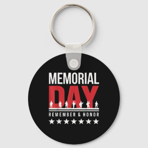 Memorial Day Remember Honor Fallen Soldiers Tribut Keychain
