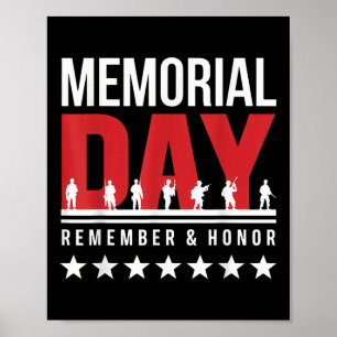 Memorial Day Remember Honor Fallen Soldiers Tribut Poster
