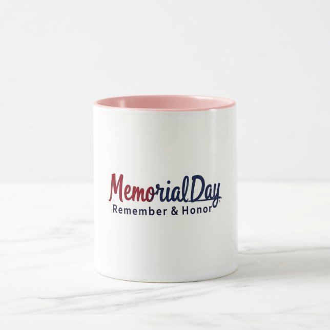 Memorial Day “Remember & Honor” Patriotic Coffee M Mug (Center)