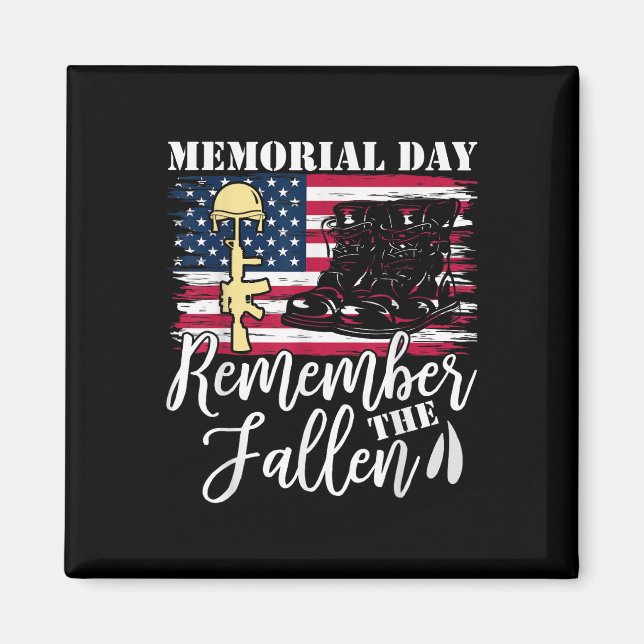 Memorial Day Remember The Fallen Patriotic Veteran Magnet (Front)
