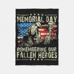 Memorial Day Remember The Fallen Veteran Military Fleece Blanket