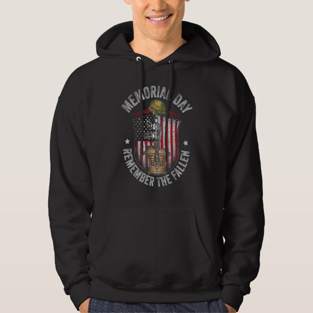Memorial Day Remember The Fallen Veterans Day Vete Hoodie (Front)