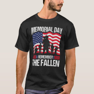 Memorial Day Remember the Proud Veteran Military V T-Shirt