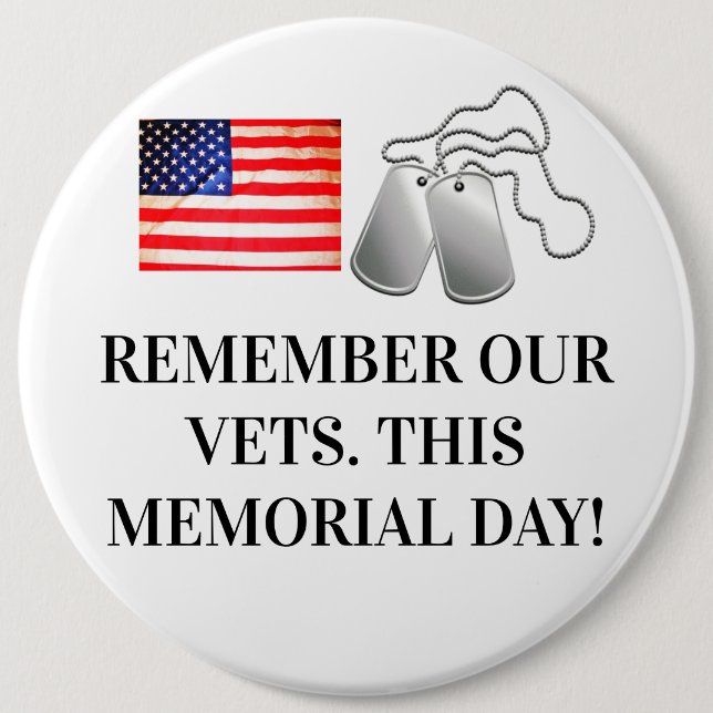MEMORIAL DAY REMEMBER VETS    BUTTON (Front)