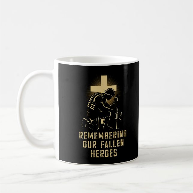 Memorial Day Remembering Our Fallen Heroes US Fait Coffee Mug (Left)