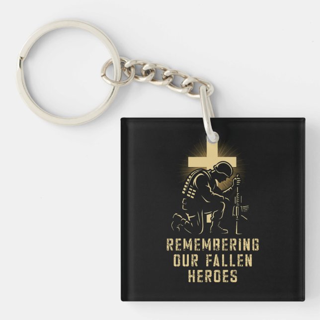 Memorial Day Remembering Our Fallen Heroes US Fait Keychain (Front)