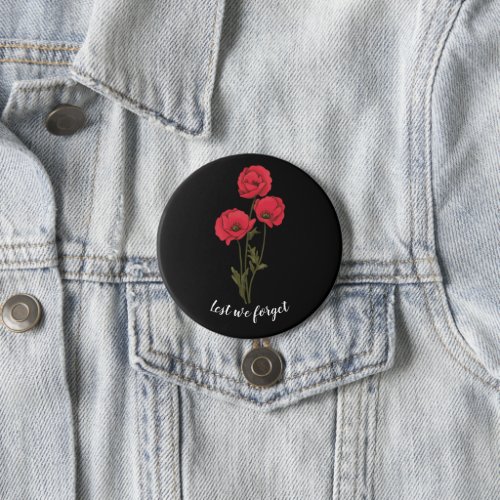 Memorial Day Remembrance Day Red Poppy Button