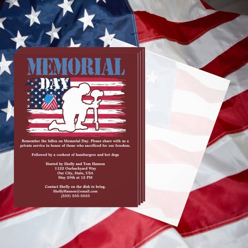 Memorial Day Remembrance of Fallen Flag Cookout Flyer
