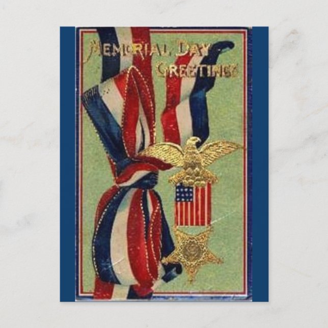 Memorial Day Ribbons Postcard (Front)