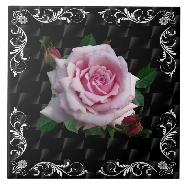MEMORIAL DAY ROSE CERAMIC TILE (Front)