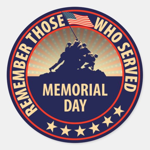 Memorial Day Round Sticker | Zazzle