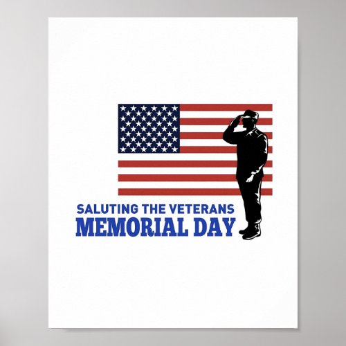 Memorial Day saluting the veterans patriotic paper Poster