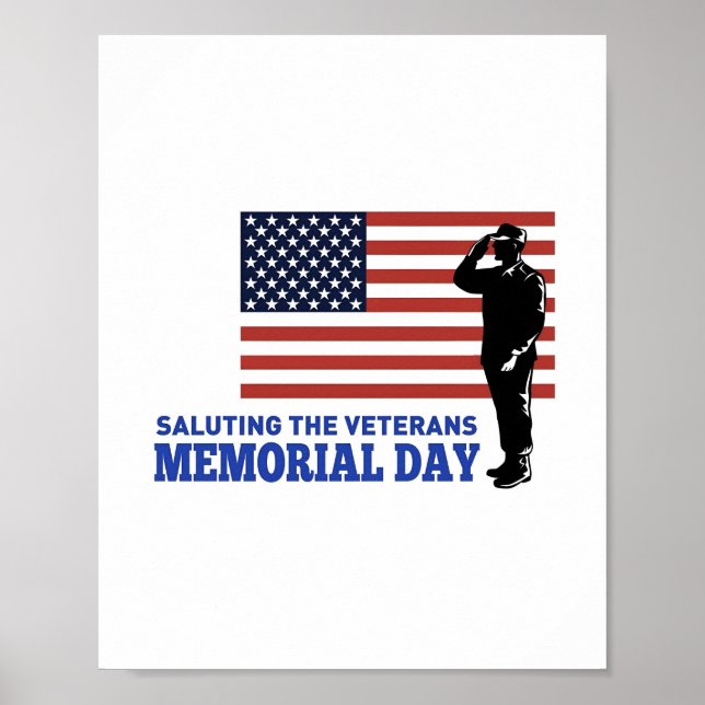 Memorial Day saluting the veterans patriotic paper Poster (Front)