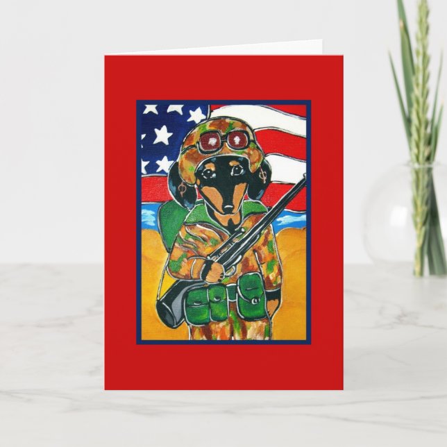 Memorial Day - Soldier Doxie Card (Front)