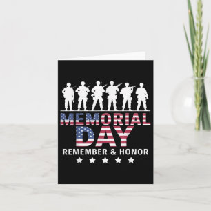 Memorial Day Soldiers Usa Flag Remember Honor Free Card