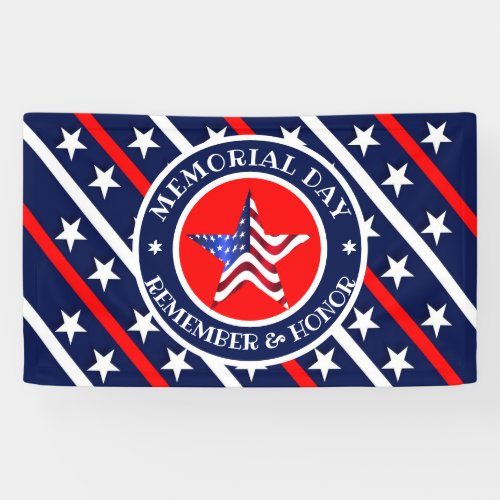 Memorial Day Stars And Stripes America Flag  Banner