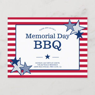 Memorial Day Bbq Invitation, Memorial Day Party Invitation Labor