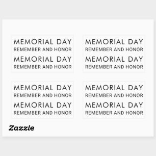 Memorial Day Stylish Font Rectangular Sticker