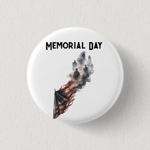 Memorial Day Tribute American Flag Design Button