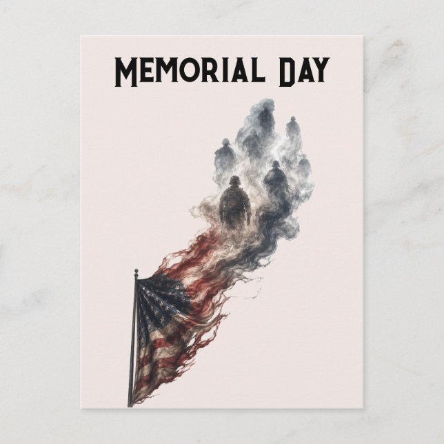 Memorial Day Tribute American Flag Design Postcard (Front)