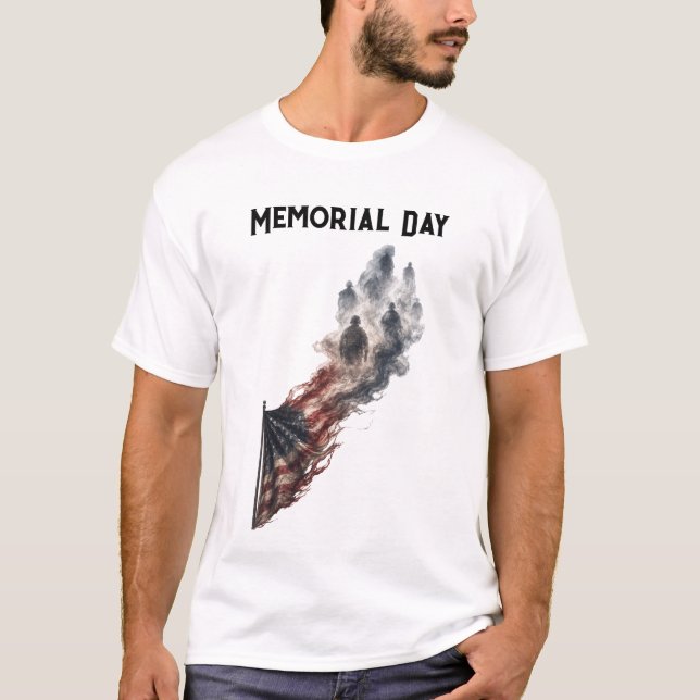 Memorial Day Tribute American Flag Design T-Shirt (Front)