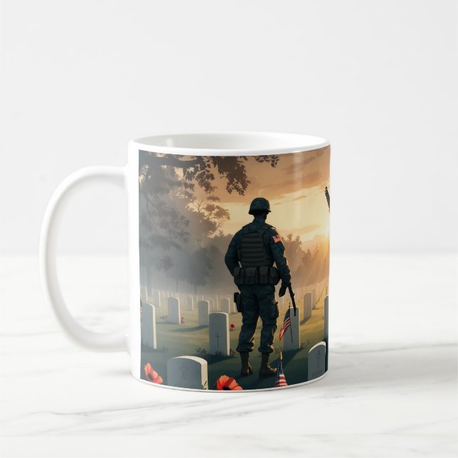 Memorial Day Tribute Artwork – Honoring Americans Coffee Mug (Left)