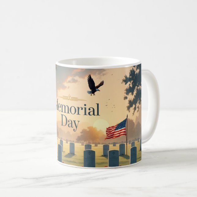 Memorial Day Tribute Artwork – Honoring Americans Coffee Mug (Front Right)