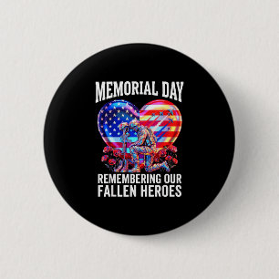 Memorial day usa flag fallen heroes honor the button