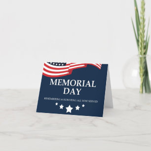 Memorial Day, USA Flag Letterpress Thank You Card