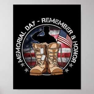Memorial Day USA Flag Remember Honor Patriot Men Poster