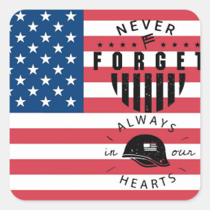 Memorial Day,USA Flag Square Sticker