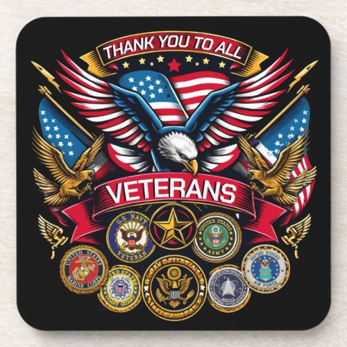 Memorial Day Veterans Day 4th of July Beverage Coaster