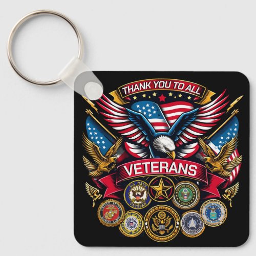 Memorial Day Veterans Day 4th of July Keychain
