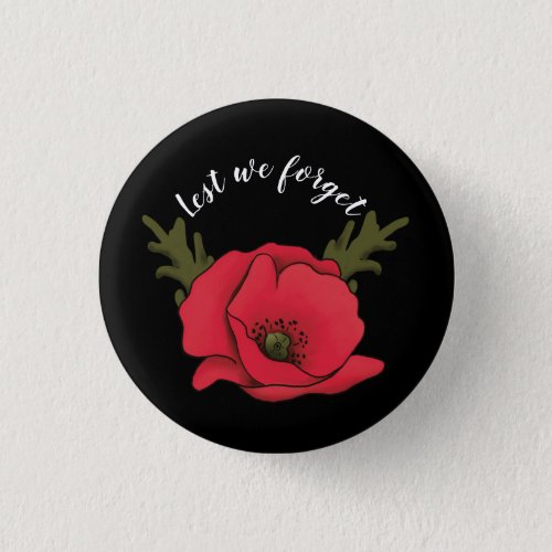 Memorial Day Veterans Day Red Poppy Button Pin