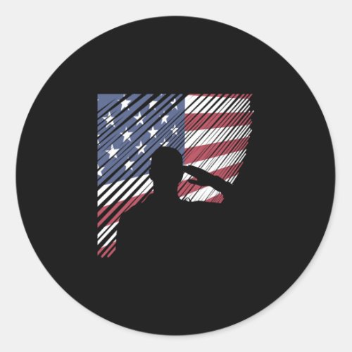 Memorial Day Veterans Day US Flag Soldier Classic Round Sticker