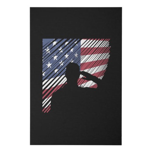 Memorial Day Veterans Day US Flag Soldier Faux Canvas Print