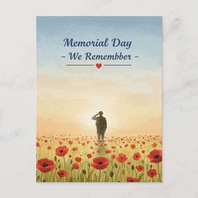  "Memorial Day – We Remember." Postcard (Front)