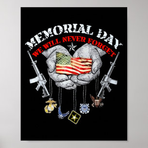 Memorial day we will never forget veteran Memorial Poster