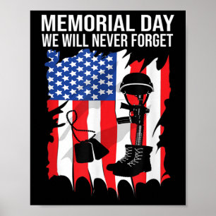 Memorial Day We Will Never Forget Veterans Day Poster
