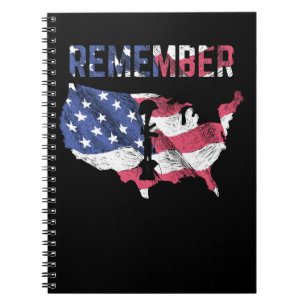 Memorial Days Proud America Flag Remember Notebook