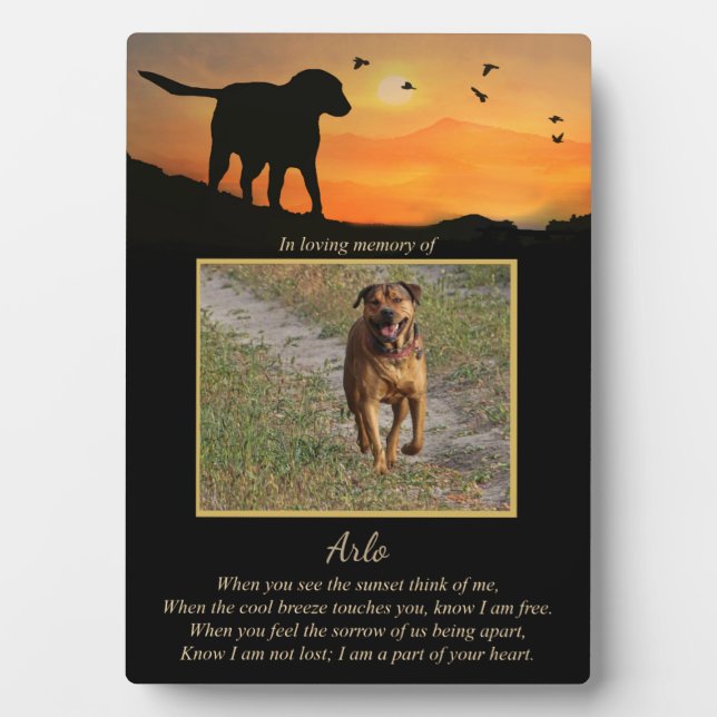 Memorial Dog Custom Photo with Spiritual Poem Plaque (Front)