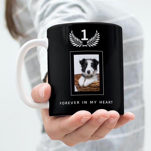 Memorial dog pet black photo coffee mug