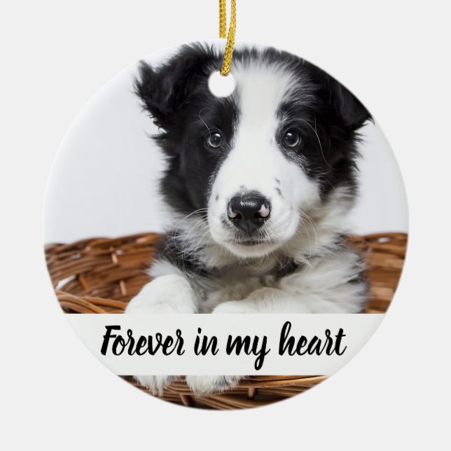 Memorial dog pet photo ceramic ornament (Front)